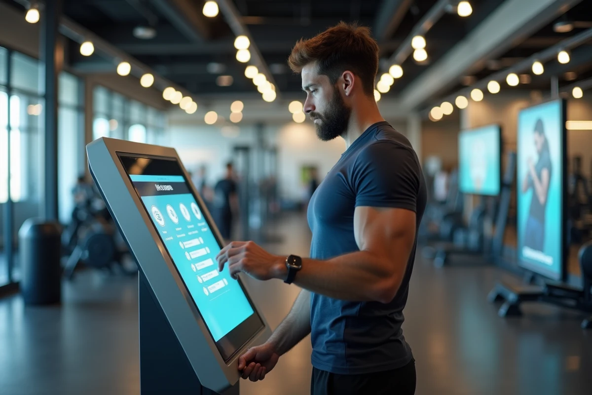 Homme changeant ses options d abonnement au gym